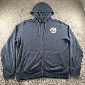 Faherty Hoodie Mens XL Big Sur Surf Club Navy Zip Up Terry Full Zip Graphic